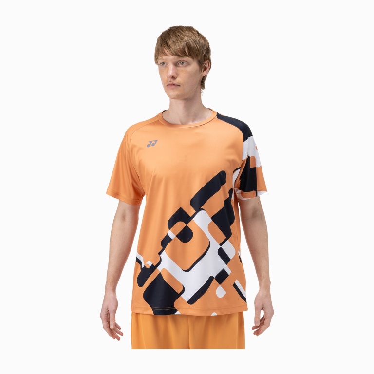 Koszulka sportowa Yonex Practice Graphic Print 16748 (100% poliester) 2025 pomarańczowa męska